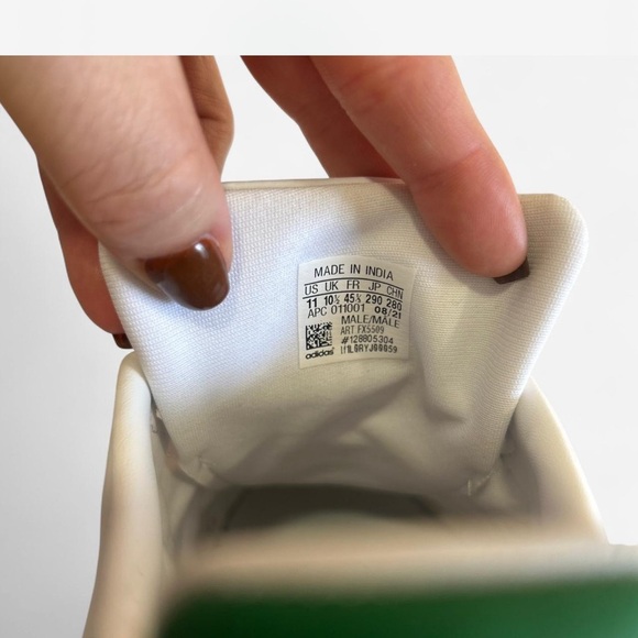 |Adidas| Stan Smith CF Sneakers in White Green Strap Men's 11 FX5509 - Picture 7 of 8